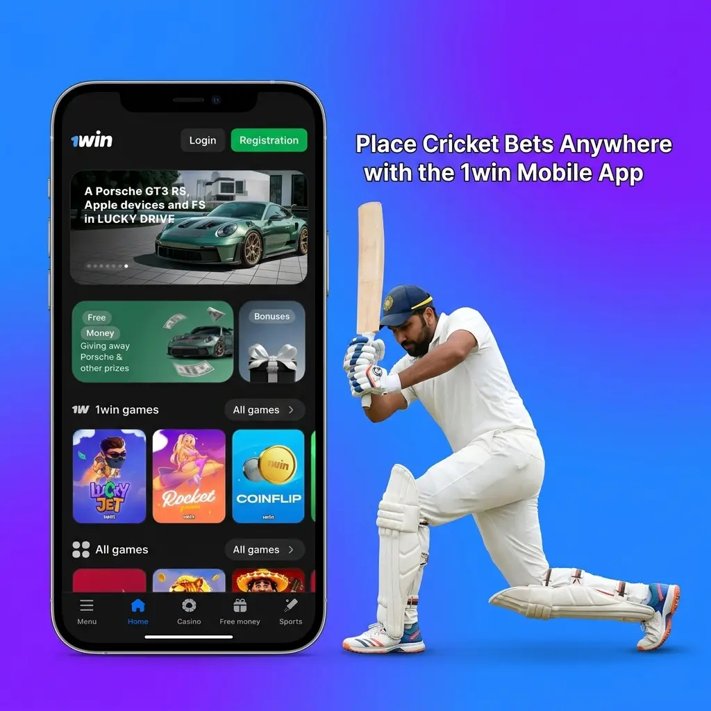 1win mobile app for cricket betting on Android and iOS with live and pre-match bet options